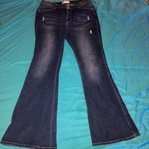 Women's Flared Blue Jeans